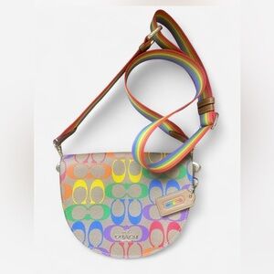 Coach Rainbow Signature Saddle Bag